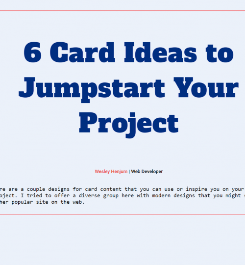 Design Card Ideas for Developers